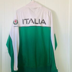 Fila Mens Soccer SZ XXL Italia Green/White Jacket with Silver full zip closure